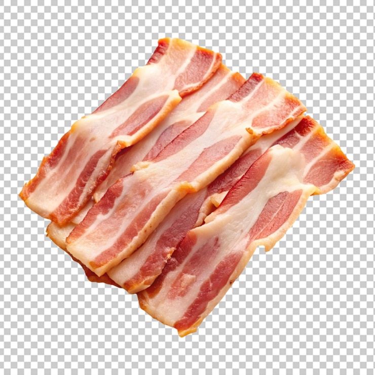 PSD rebanadas de tocino de fondo transparente