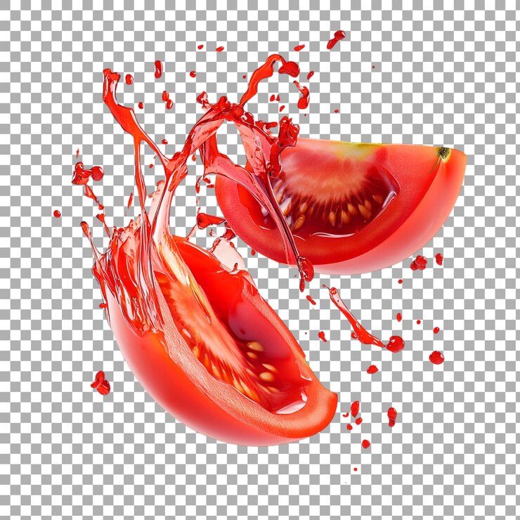PSD rebanadas de tomate png contra un fondo transparente