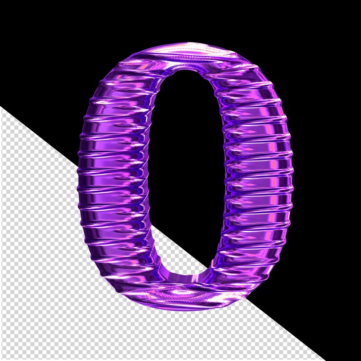 PSD rebbed símbolo morado oscuro número 0
