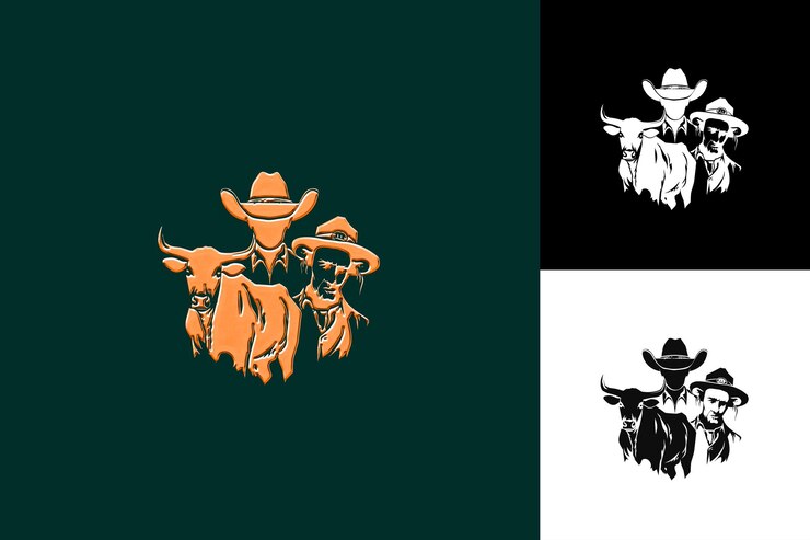 PSD rebelião de sonoras com um logotipo de gado retratando um cowboy, um símbolo da cultura do méxico