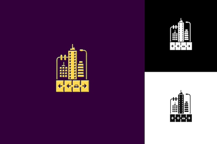 PSD rebelión de la ciudad de méxico con un logotipo urbano que representa un skyscr diseños de símbolos culturales de méxico