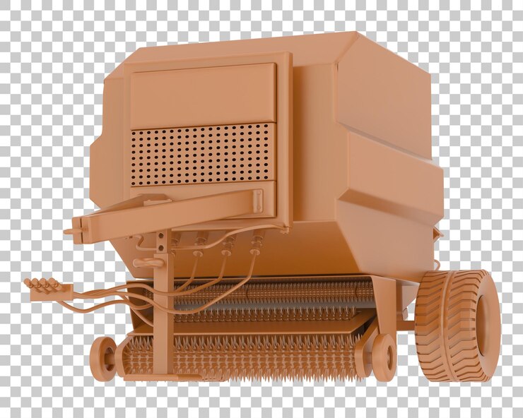 PSD reboque agrícola na ilustração de renderização 3d de fundo transparente