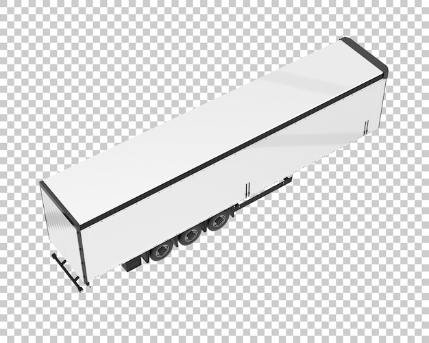 Reboque de caminhão isolado na ilustração de renderização 3d de fundo transparente