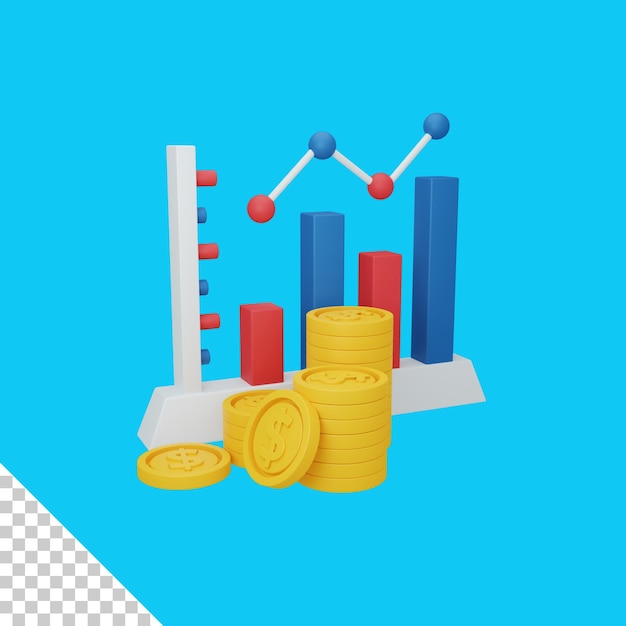 receita de renderização 3D isolada útil para ilustração de design de negócios e finanças