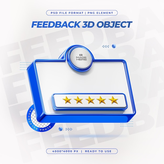 Recensione dei clienti Recensione dei social media isolati Rendering 3D