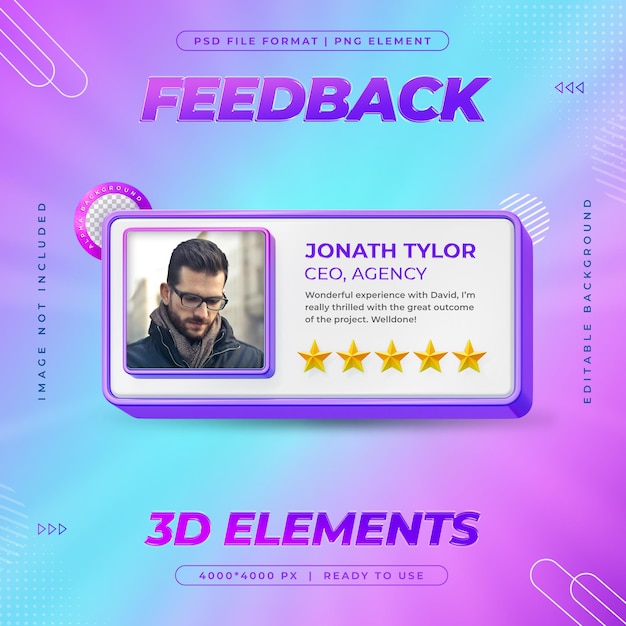 Recensione dei feedback e valutazione delle stelle per il modello di progettazione dei post sui social media