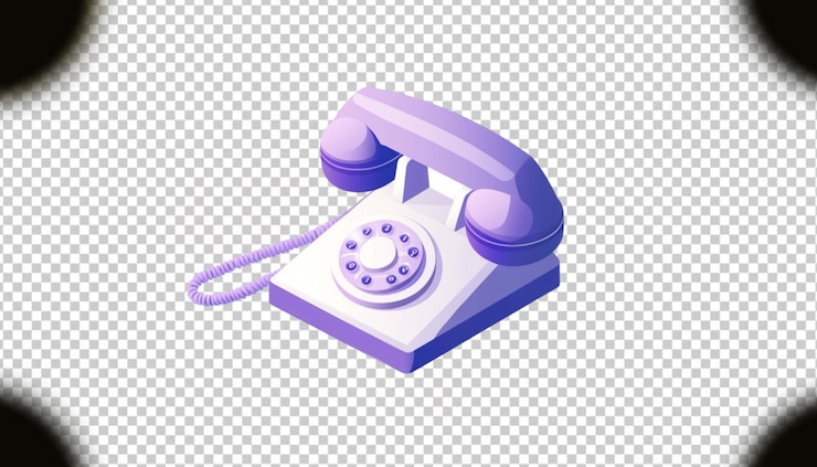 PSD récepteur téléphonique sur fond transparent