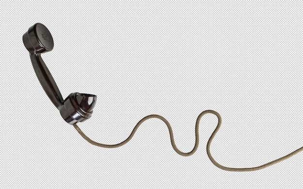 Un récepteur téléphonique vintage suspendu dans l'air