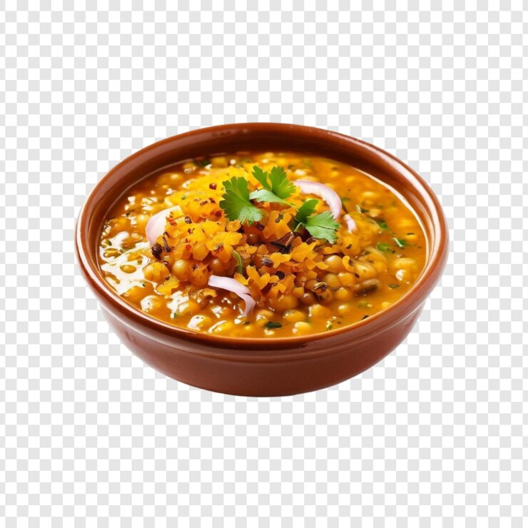 PSD receta de una deliciosa sopa de lentejas salobre, picante y aromática