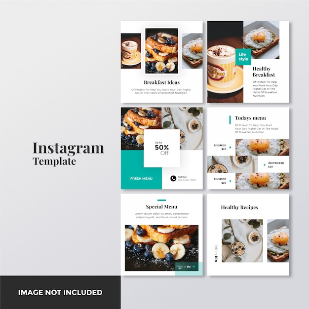 Recetas saludables instagram post banner