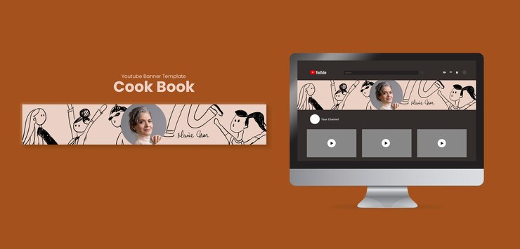 PSD recette di libri di cucina banner youtube