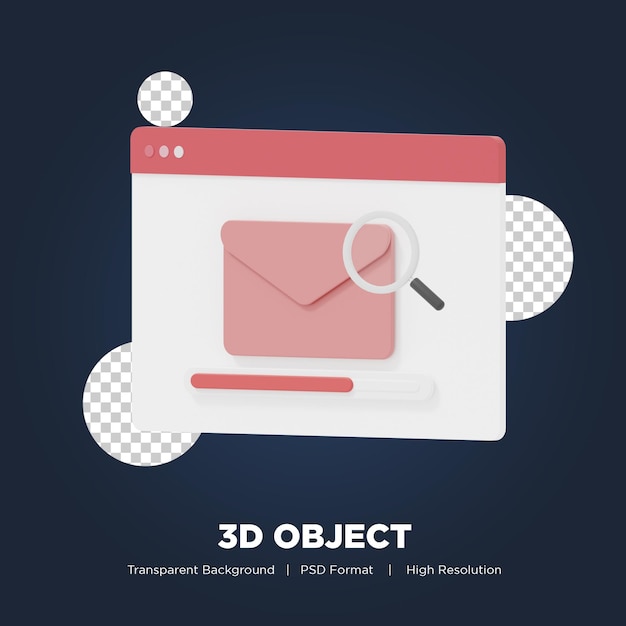 PSD recherche de concept de fichier ou de document en rendu 3d avec fond transparent psd premium