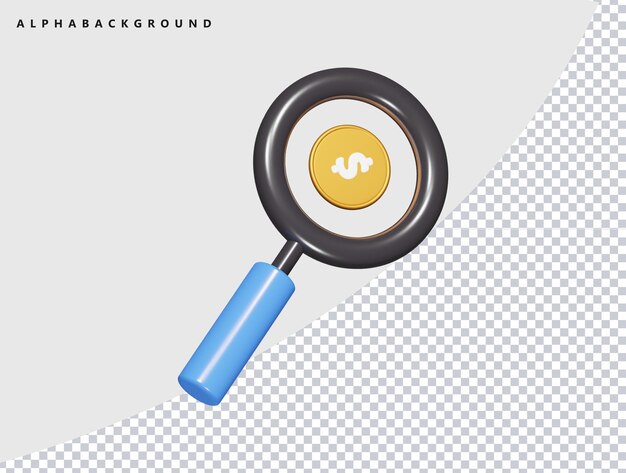 Recherche de l'icône de l'illustration de rendu 3D