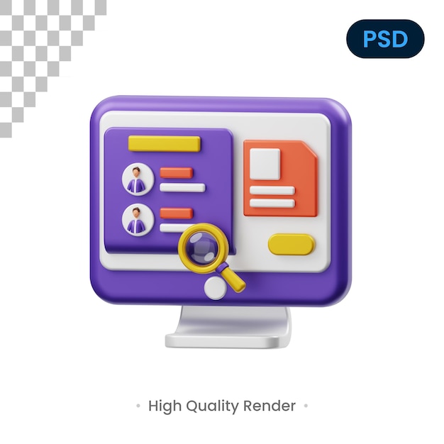 Recherche d'illustration de rendu 3D Premium Psd