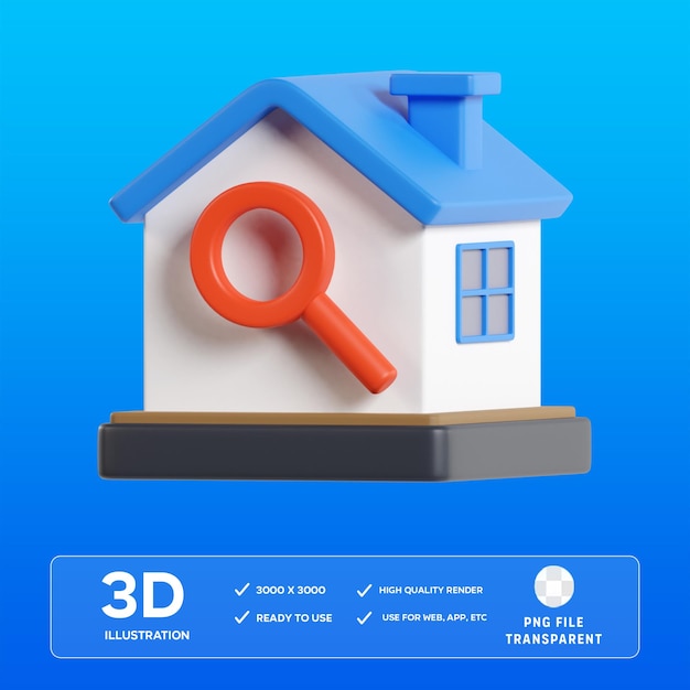 Recherche de propriété PSD illustration 3D