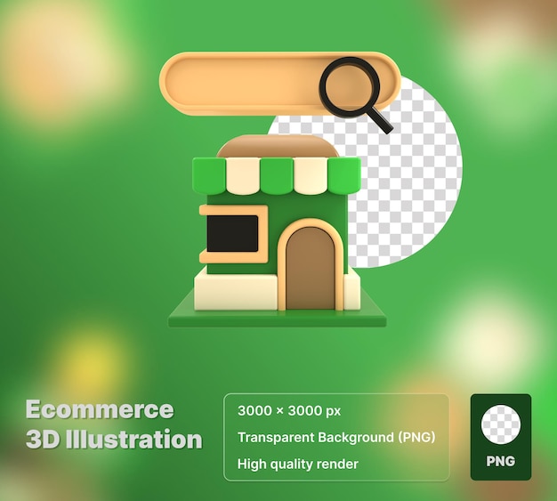 Rechercher une illustration 3D dans un magasin avec un rendu de haute qualité