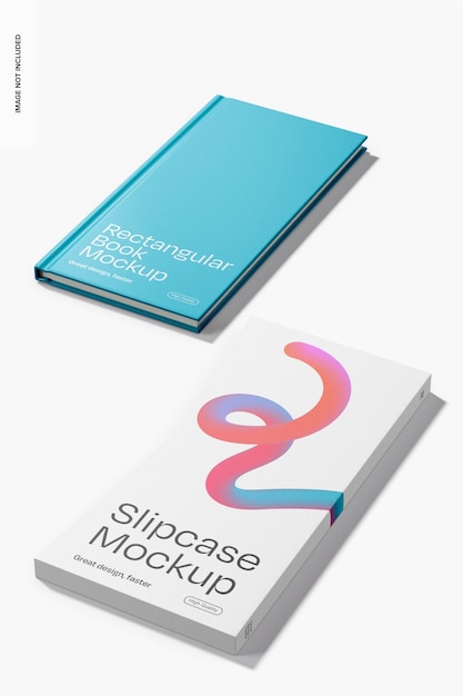 Rechteckbuch mit Slipcase-Mockup