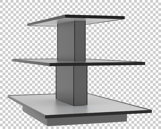 Rechteckiger Anzeigetisch auf transparentem Hintergrund 3D-Darstellung