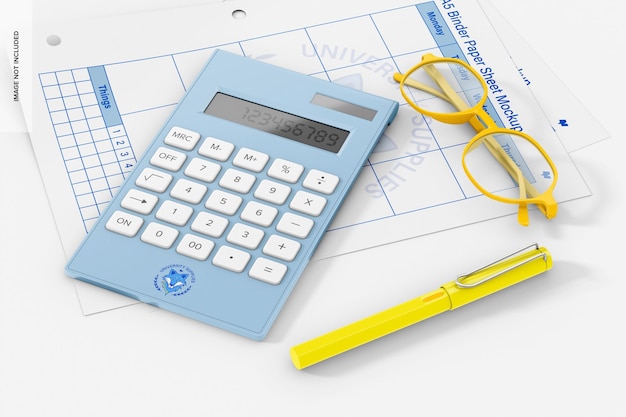 Rechteckiger Taschenrechner Mockup