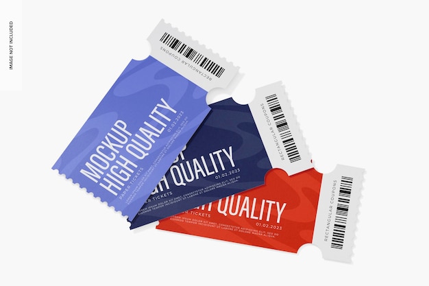Rechteckiges Coupon-Set-Mockup