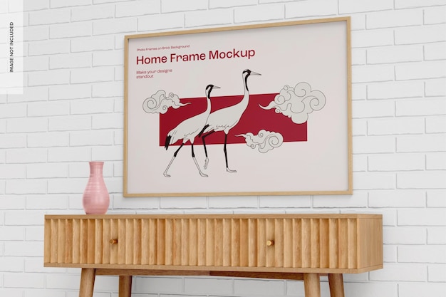 Rechteckiges home-frame-mockup, seitenansicht