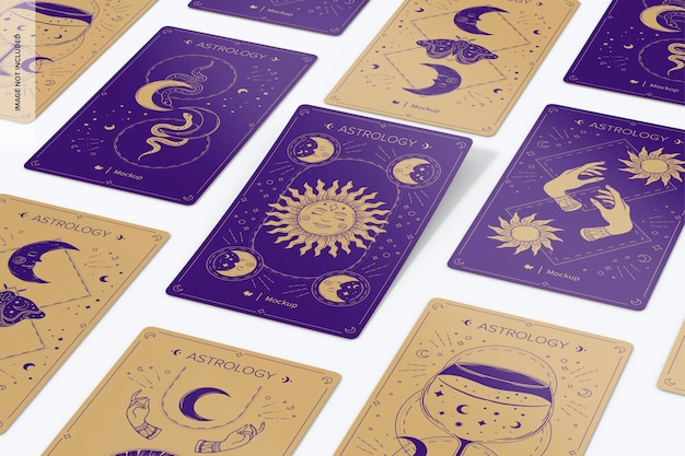 Rechteckiges Tarot-Karten-Mockup-Mosaik