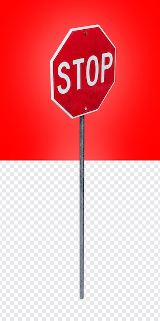 Rechts geneigtes Stoppschild PNG für die Zusammensetzung
