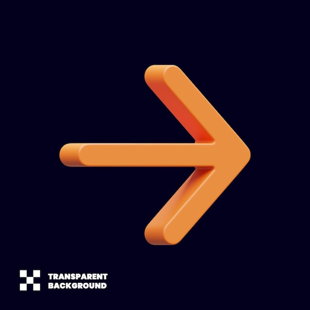 Rechtspfeil-Symbol in 3D-Rendering