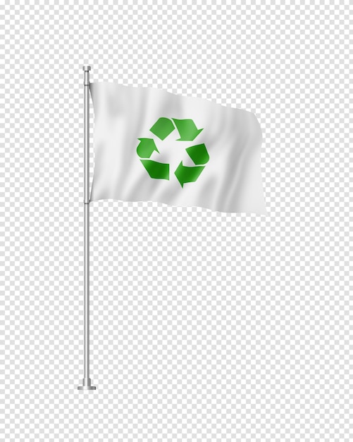 PSD reciclaje de bandera de símbolo aislado en blanco