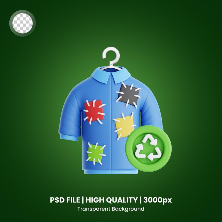 PSD el reciclaje de ropa de íconos 3d