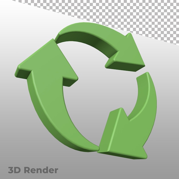 PSD reciclar icono 3d render