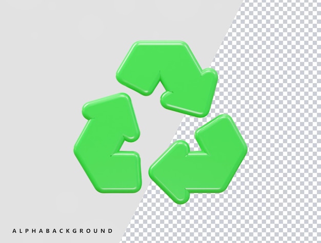 PSD reciclar icono vector ilustración transparente