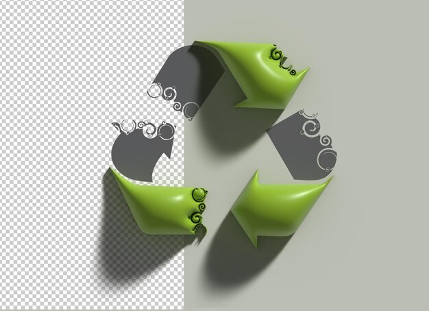 PSD reciclar logotipo ilustração 3d psd design