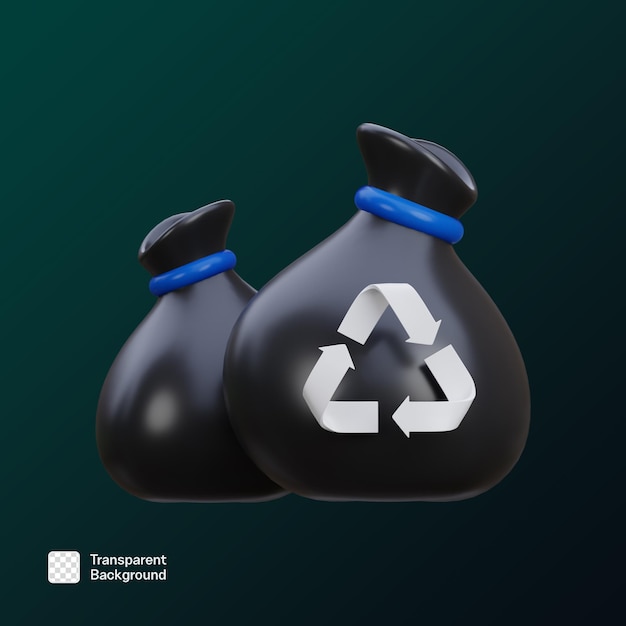 Reciclar la plantilla PNG de la ilustración del icono 3D