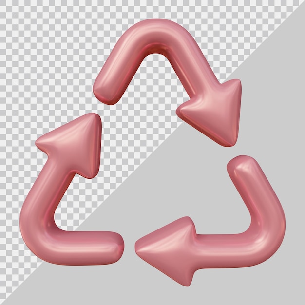 Recicle o símbolo do ícone ou setas circulares em renderização 3d
