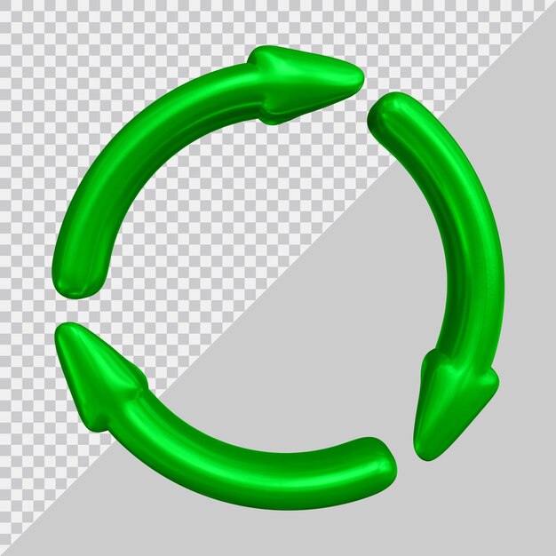 Recicle o símbolo do ícone ou setas circulares em renderização 3d