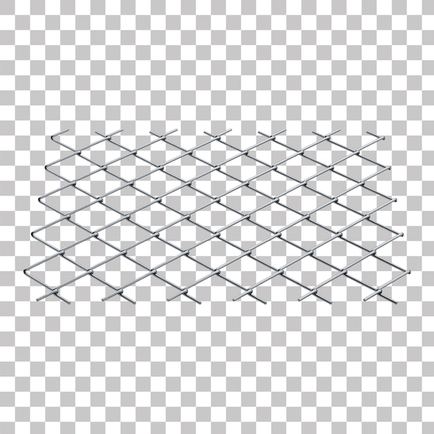 Recinzione 3D galvanizzata ChainLink con sfondo trasparente