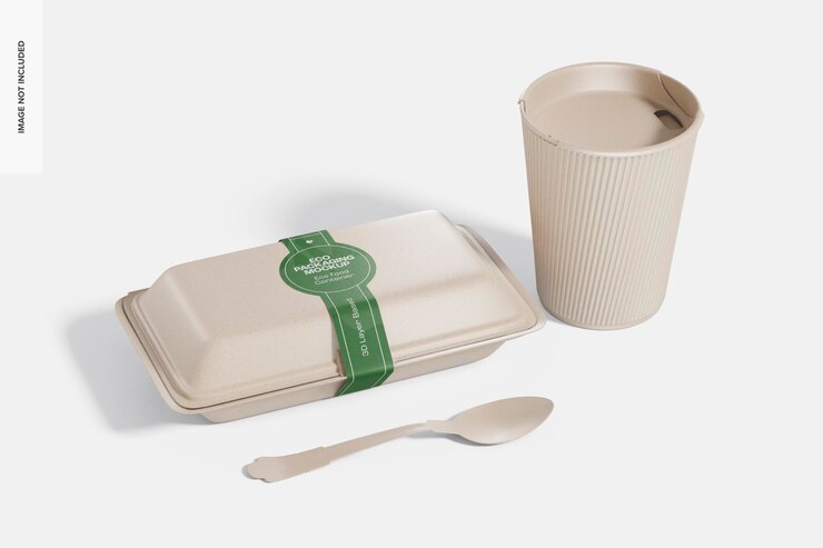 PSD récipient alimentaire écologique avec maquette d'étiquette
