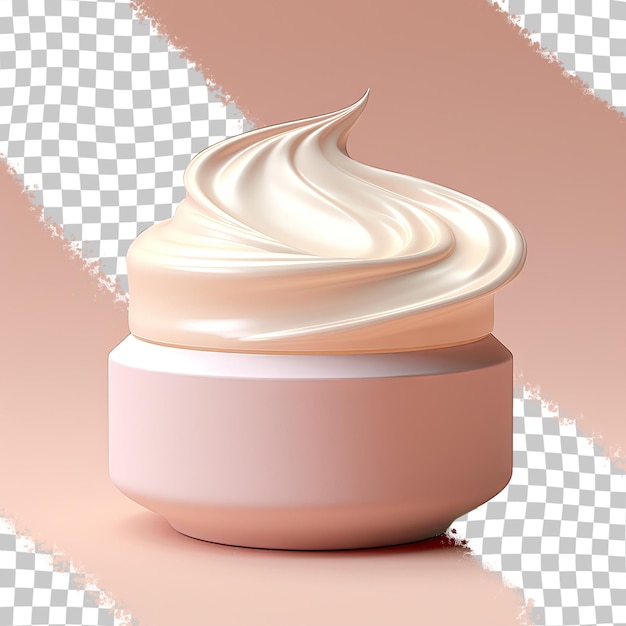 PSD un récipient de crème rose et blanc avec un fond rose.