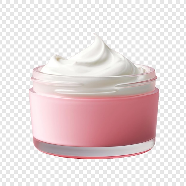 PSD un récipient de crème rose et blanc isolé sur un fond transparent