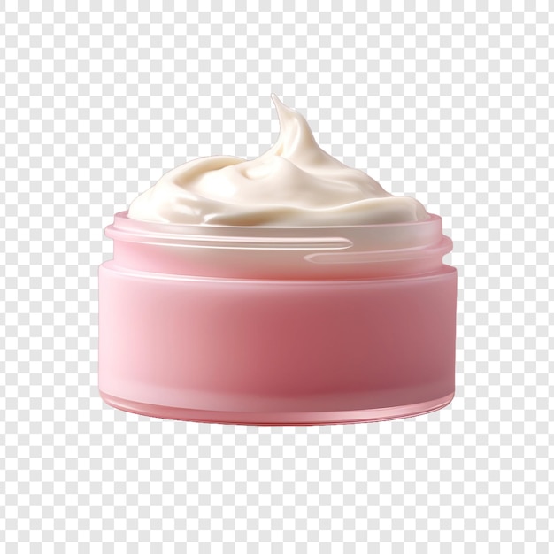 PSD un récipient de crème rose et blanc isolé sur un fond transparent