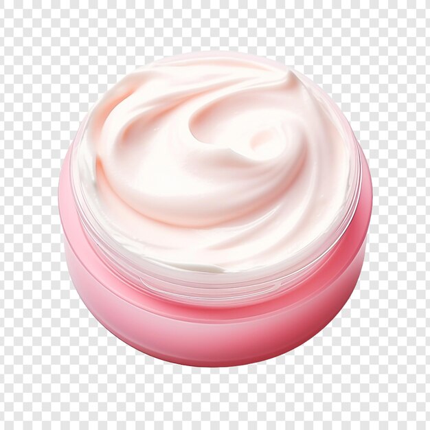 PSD un récipient de crème rose et blanc isolé sur un fond transparent