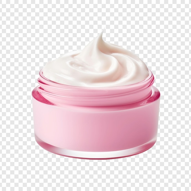 PSD un récipient de crème rose et blanc isolé sur un fond transparent