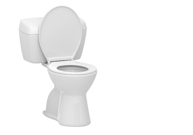 Un récipient de toilette dans la salle de bain à fond transparent