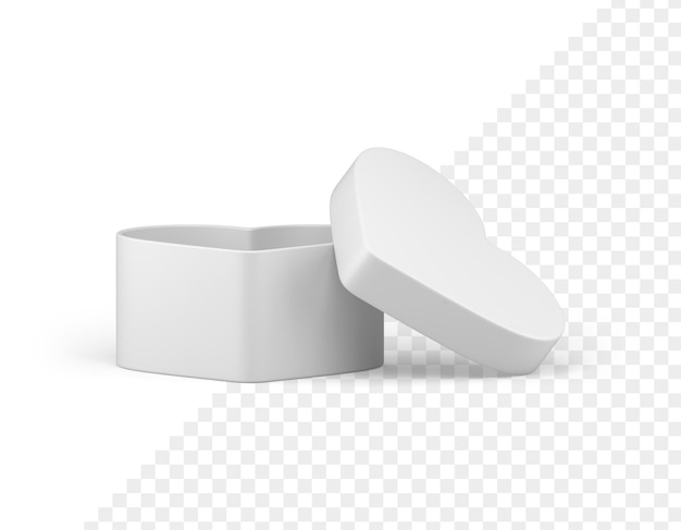 Recipiente actual con tapa abierta blanco elegante felicitaciones festivas diseño icono 3d ilustración realista