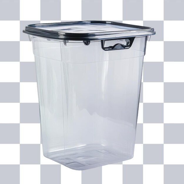 Un recipiente de almacenamiento transparente versátil para organizar el fondo transparente