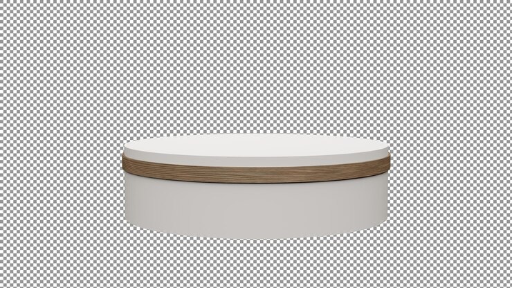 PSD un recipiente blanco con una tapa de madera
