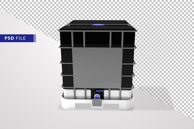 Recipiente a granel intermedio closeup 3d render aislado