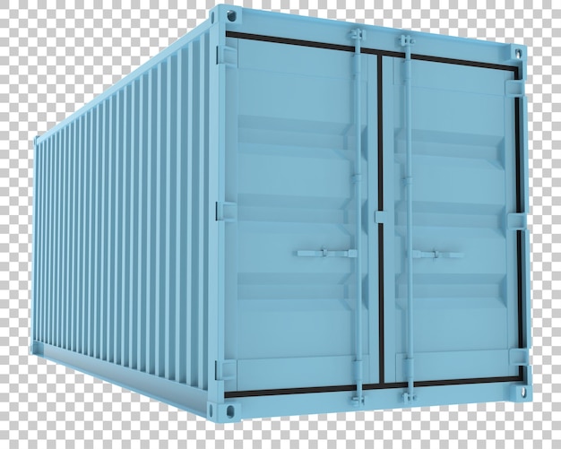 Recipiente na ilustração de renderização 3d de fundo transparente