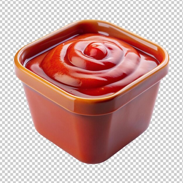 recipiente rojo con ketchup